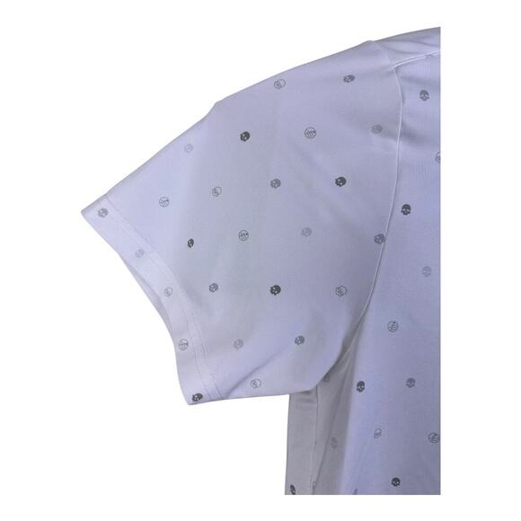 Hoolie Golf Polo Shirt White Size Medium Skulls Made in the USA - Picture 4 of 12